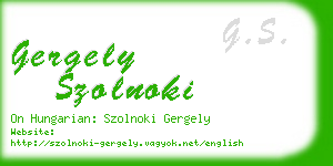 gergely szolnoki business card